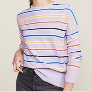 KULE Striped Bateau Neckline Sweater. Warn once.  Non smoker